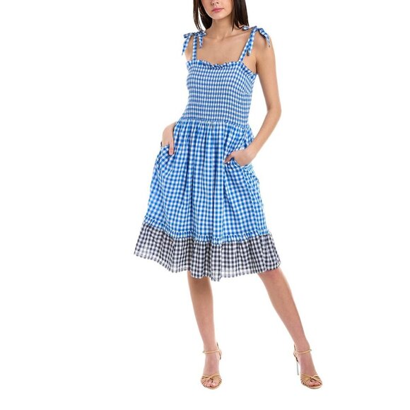 Draper James Dresses & Skirts - DRAPER JAMES Taylor Smocked Dress in Blue Gingham